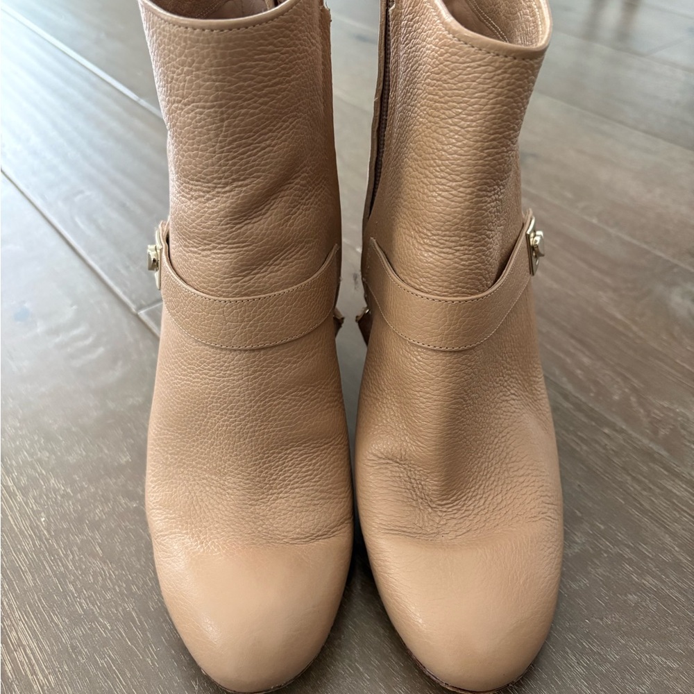 Kate Spade Nude Leather Thatcher Ankle Booties 9.5 - Picture 8 of 8